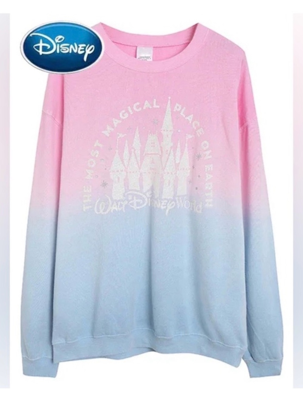 NWT (runs large) official Disney - Disneyland Sweater - Pink & Blue Pastel Ombre